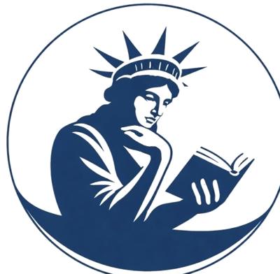 NYC Philosophy and Psychology logo: Lady Liberty reading a book